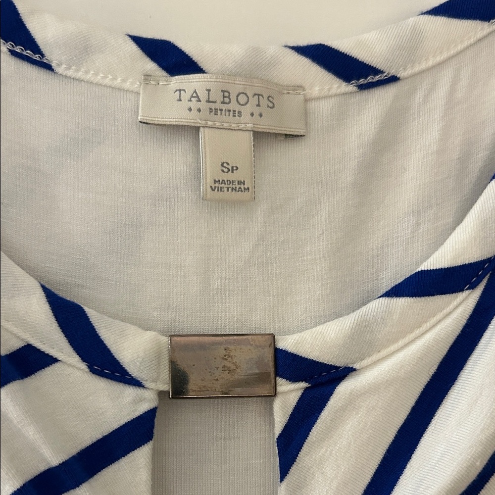 Talbots Navy and White Striped Maxi Dress - Picture 2 of 5